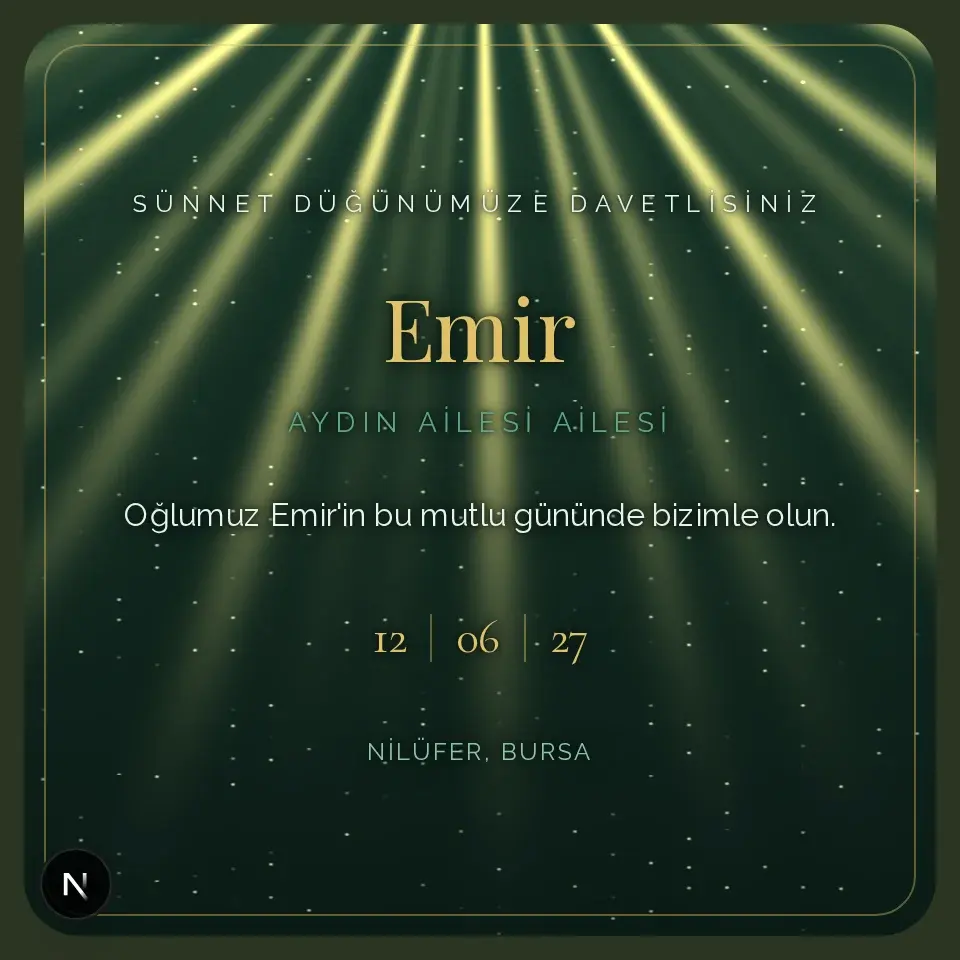 Zümrüt Altın Şehzade Davetiye Web Sitesi