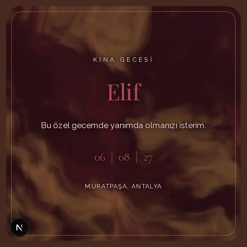 Kına Bordo Tül Davetiye Web Sitesi
