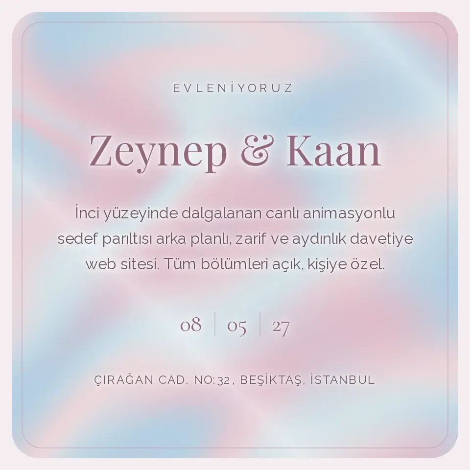 İnci Beyazı Davetiye Web Sitesi