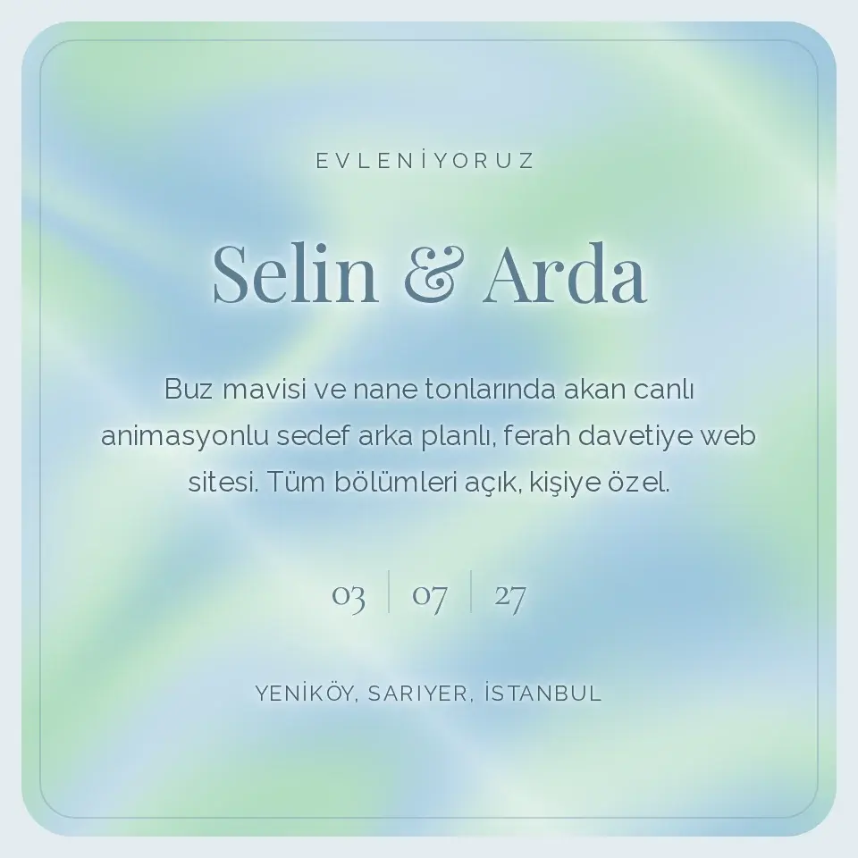 Buz Mavisi Davetiye Web Sitesi