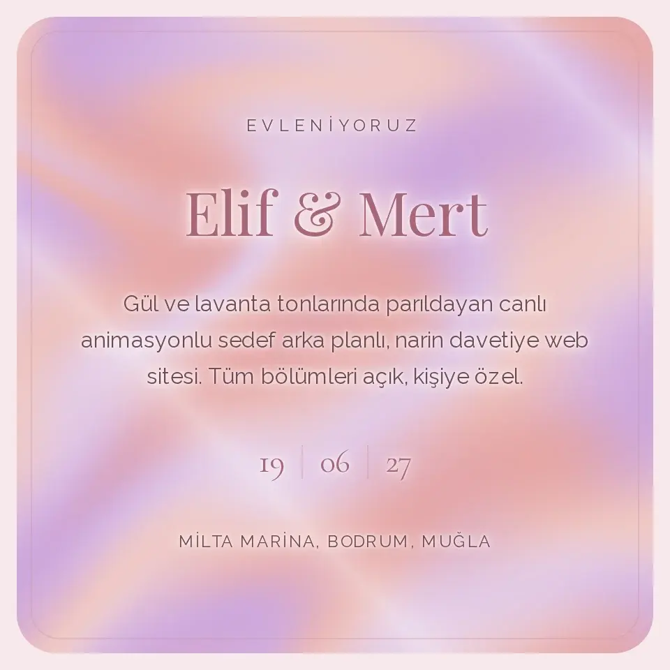 Pembe Sedef Davetiye Web Sitesi