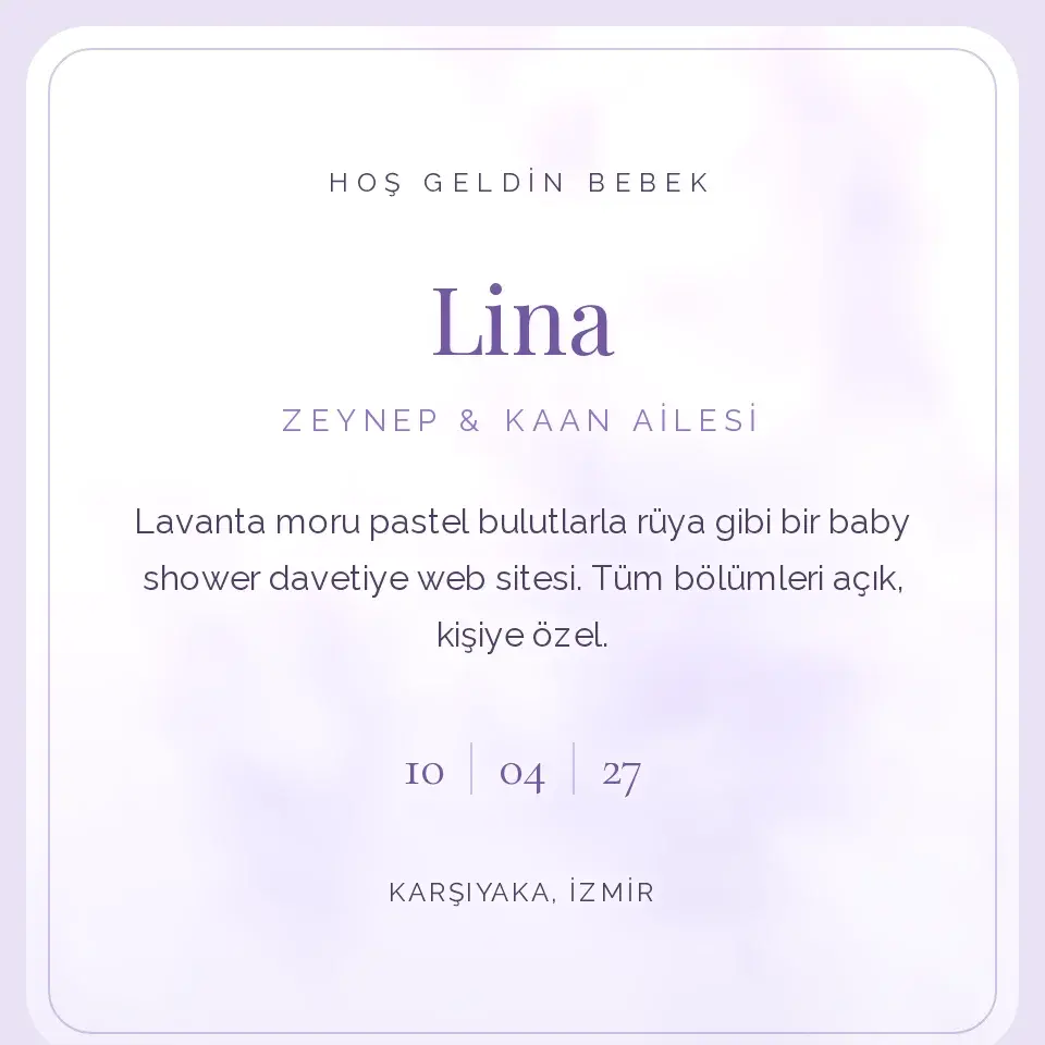 Lavanta Rüyası Pamuk Davetiye Web Sitesi