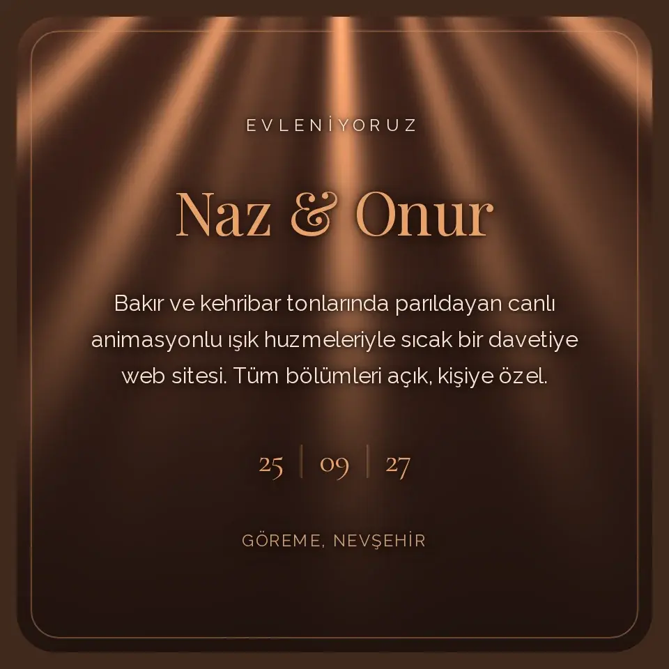 Bakır Şafak Davetiye Web Sitesi