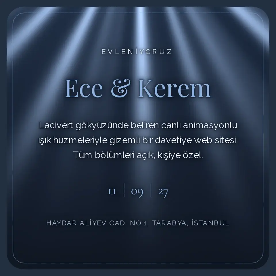 Gece Mavisi Şafak Davetiye Web Sitesi