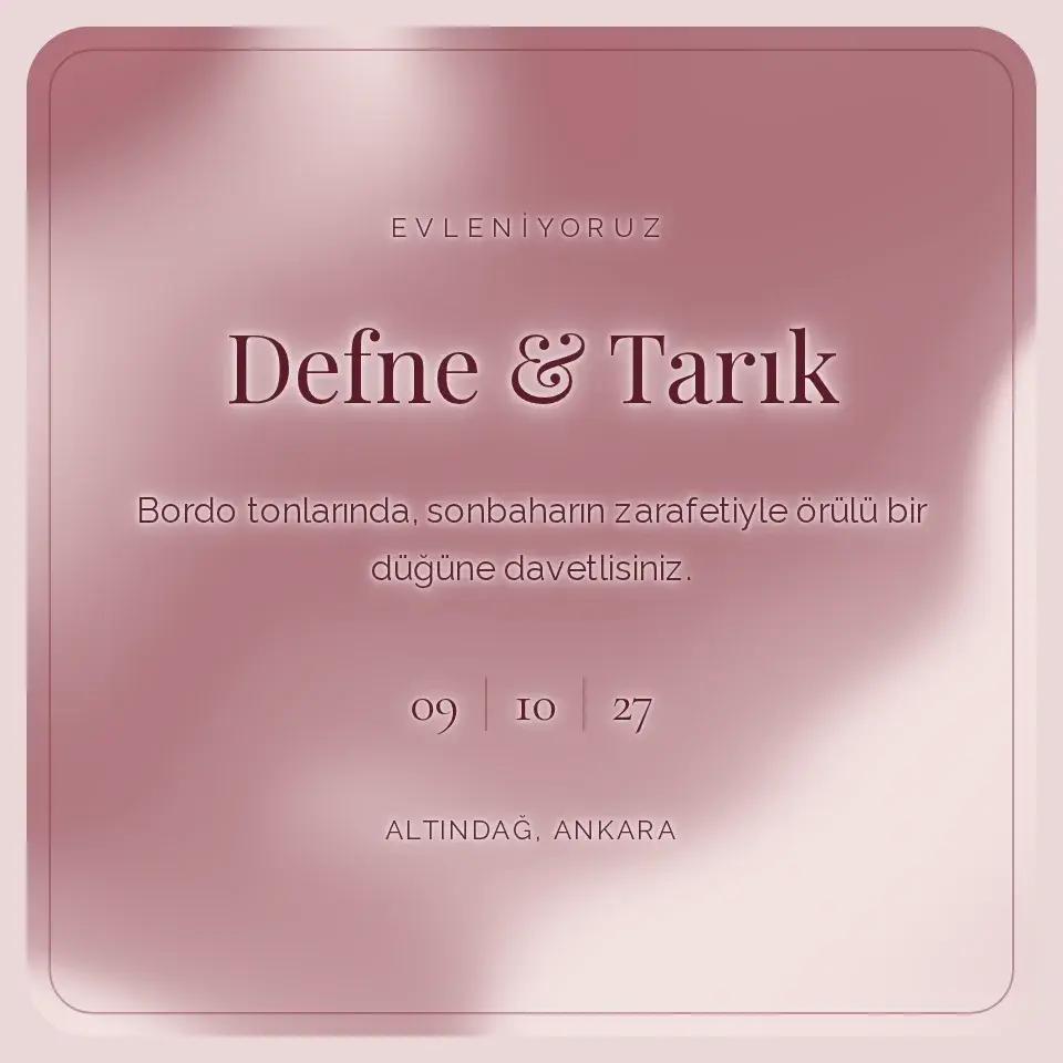Bordo Sedef Davetiye Web Sitesi