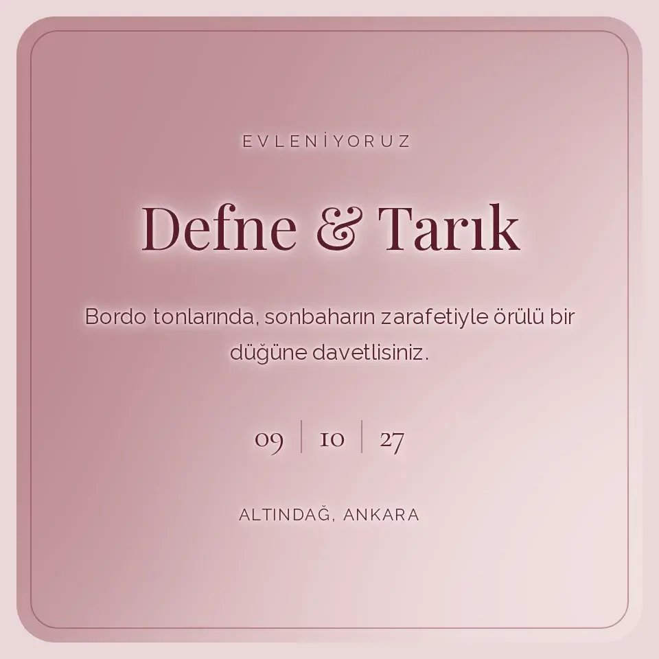 Bordo Sedef Davetiye Web Sitesi — Sakin Hareket