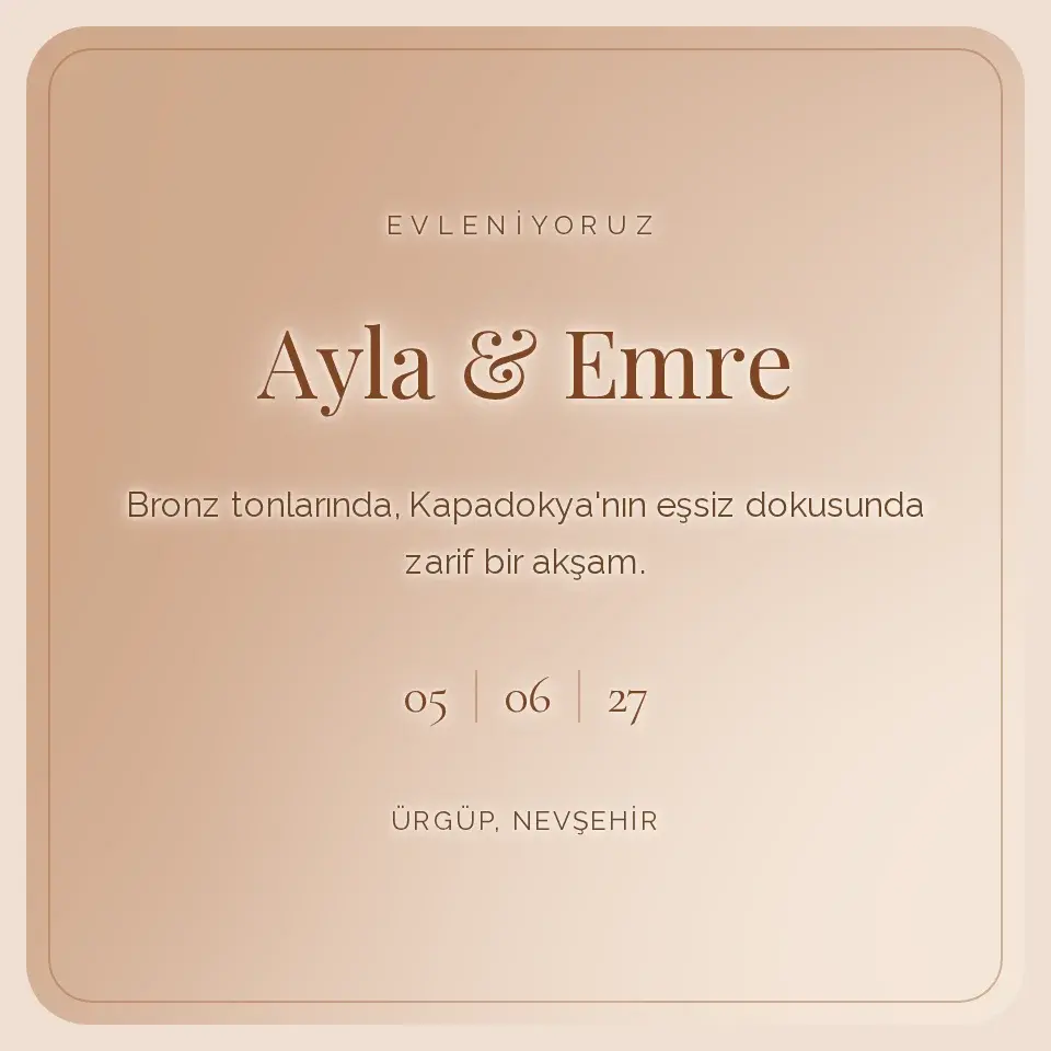 Bronz Sedef Davetiye Web Sitesi — Sakin Hareket