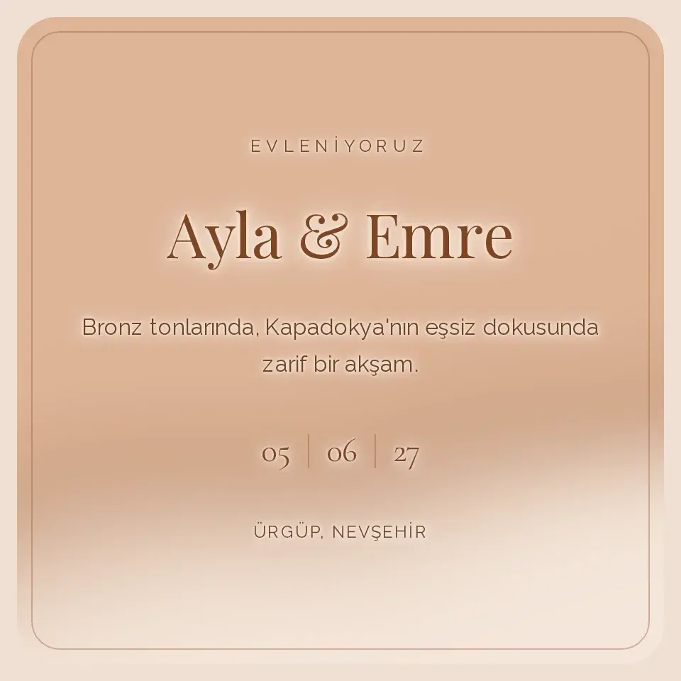 Bronz Sedef Davetiye Web Sitesi — Sis Hareket