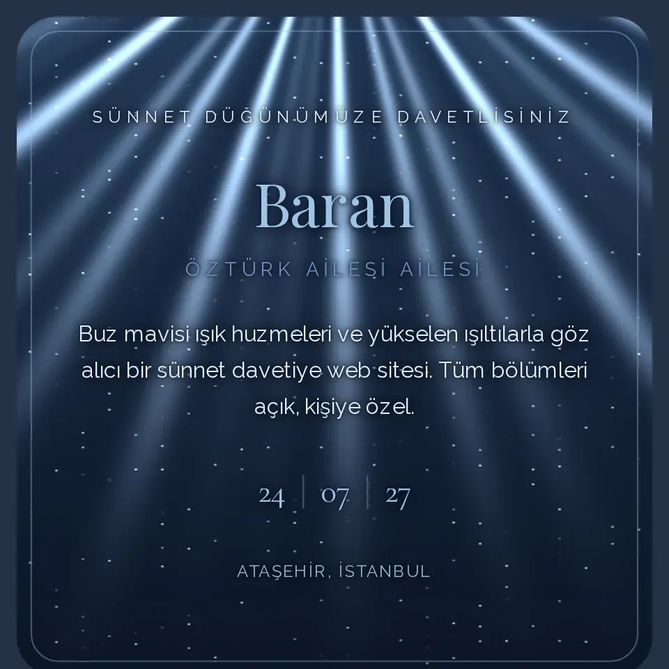 Gece Mavisi Işık Şehzade Davetiye Web Sitesi