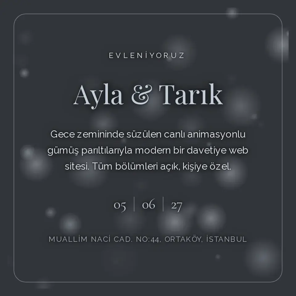 Gümüş Sim Davetiye Web Sitesi