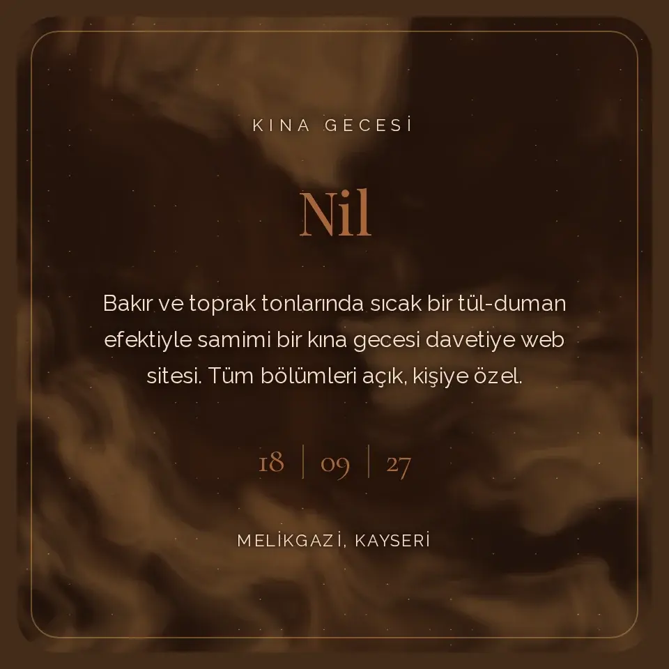 Bakır Toprak Tül Davetiye Web Sitesi