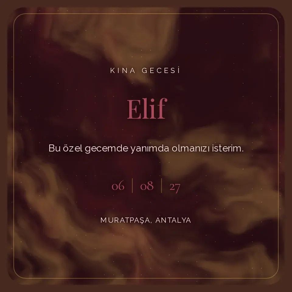 Kına Bordo Tül Davetiye Web Sitesi