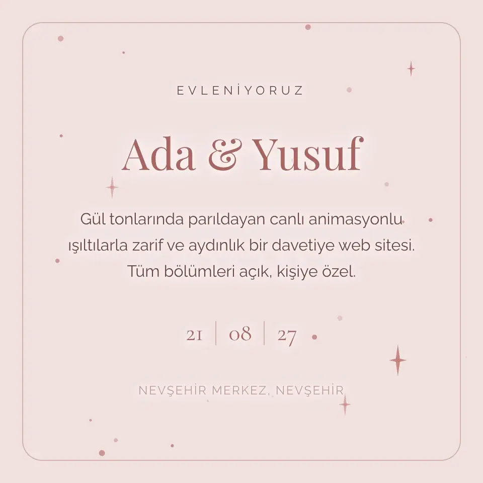 Gül Işıltısı Davetiye Web Sitesi