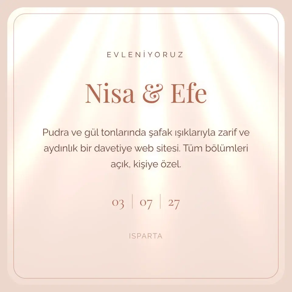 Gül Seheri Şafak Davetiye Web Sitesi
