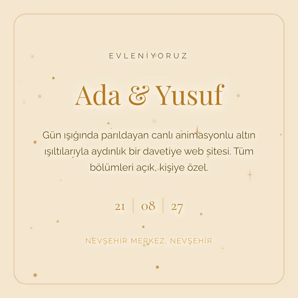 Gün Işıltısı Davetiye Web Sitesi